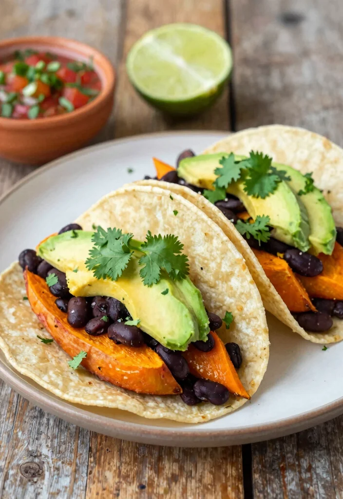 10 Easy Vegan Recipes Anyone Can Make at Home 4. Sweet Potato and Black Bean Tacos 0