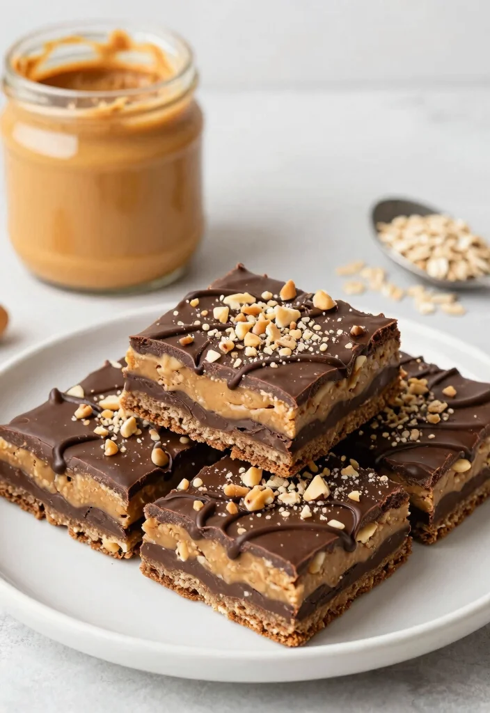 10 Healthy Dessert Recipes for Guilt Free Sweets 9. No Bake Chocolate Peanut Butter Bars 0