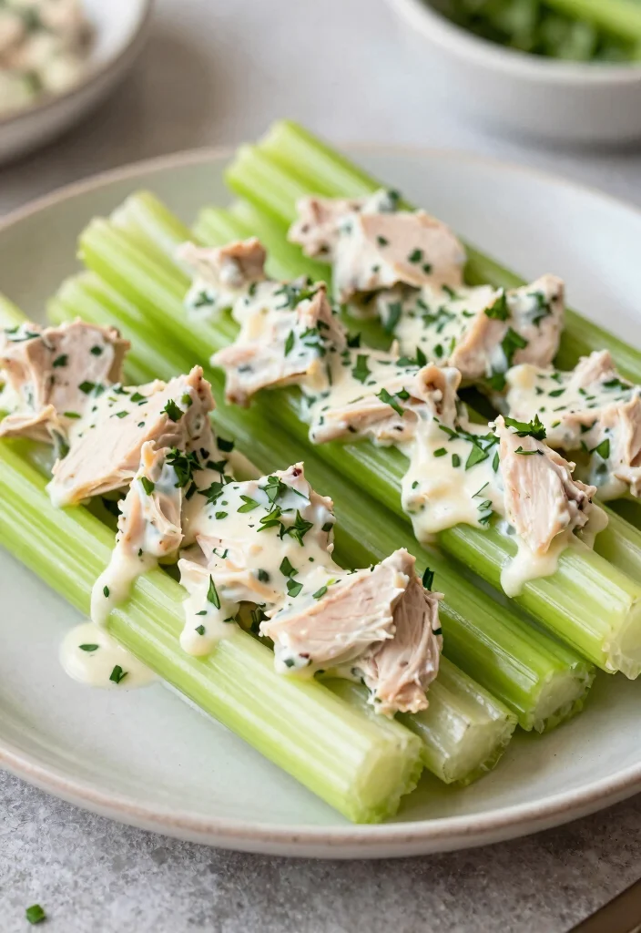 10 Keto Potluck Recipes That Travel Well 16 10 Keto Potluck Recipes That Travel Well 6. Buffalo Chicken Celery Sticks 0