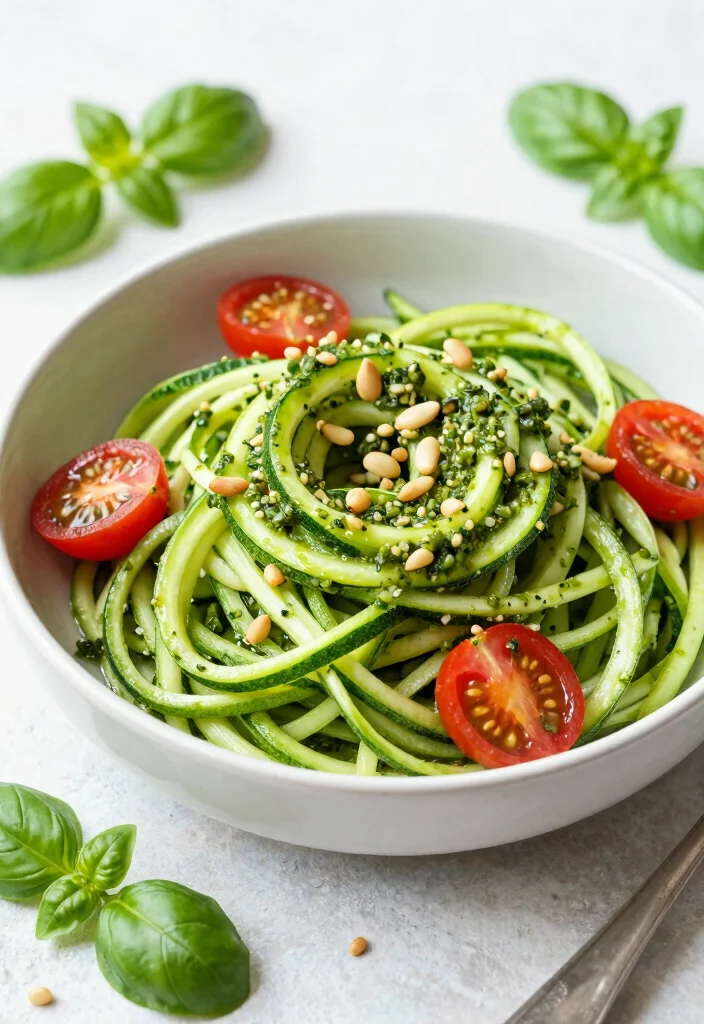 10 Simple Vegan Recipes for Everyday Cooking 8. Zucchini Noodles with Pesto 0
