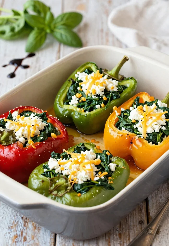 10 Simple Vegetarian Recipes Anyone Can Make 8. Spinach and Feta Stuffed Peppers 0