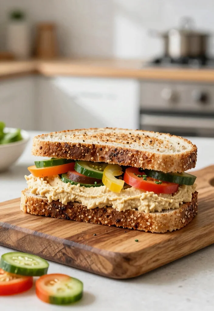 10 Vegan Sandwich Recipes for Quick Easy Meals 12 10 Vegan Sandwich Recipes for Quick Easy Meals 2. Hummus and Veggie Delight 0