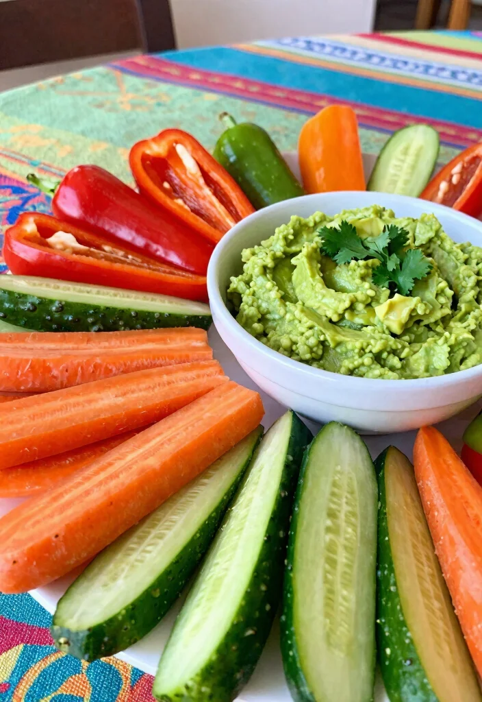 10 Vegetarian Snack Recipes for Quick Bites 4. Guacamole Veggie Sticks 0