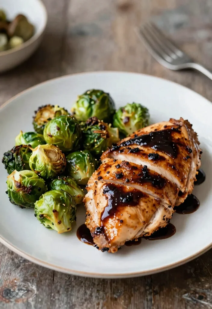 12 Easy Healthy Chicken Recipes for Weeknights 40 12 Easy Healthy Chicken Recipes for Weeknights 10. Balsamic Chicken with Brussels Sprouts 0