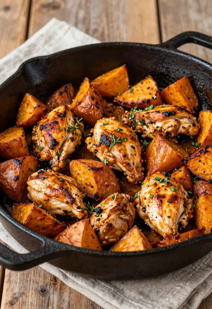 12 Easy Healthy Chicken Recipes for Weeknights 38 12 Easy Healthy Chicken Recipes for Weeknights 8. BBQ Chicken Sweet Potato Skillet 0