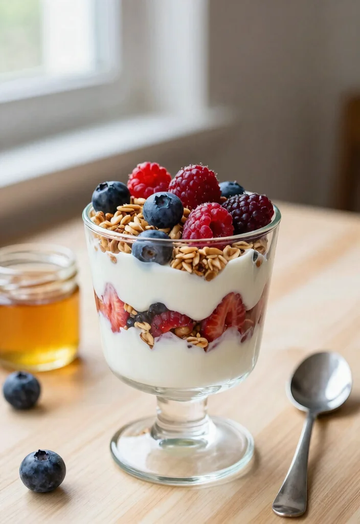 12 Easy Healthy Snack Recipes for Busy Days 2. Greek Yogurt Parfaits 0