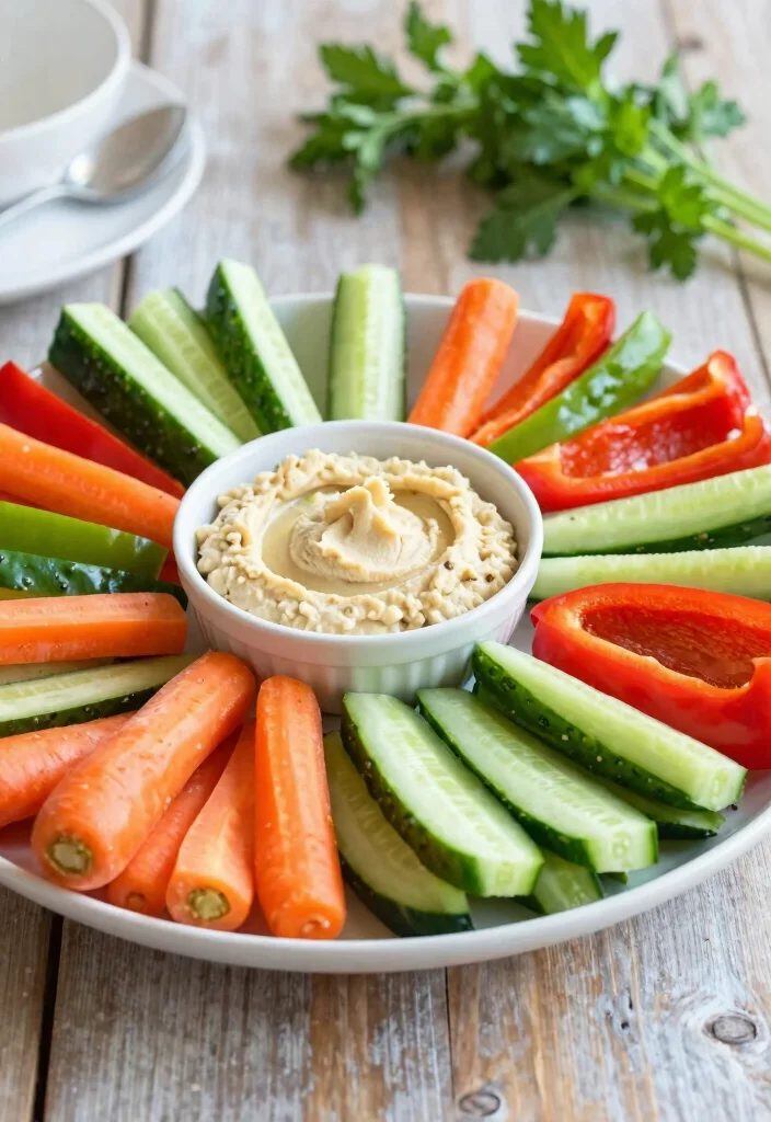12 Easy Healthy Snack Recipes for Busy Days 3. Veggie Sticks with Hummus 0