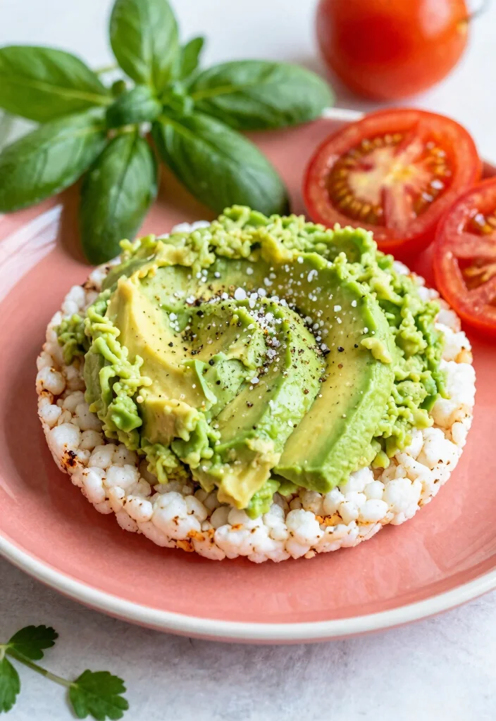 12 Easy Healthy Snack Recipes for Busy Days 7. Rice Cake with Avocado 0