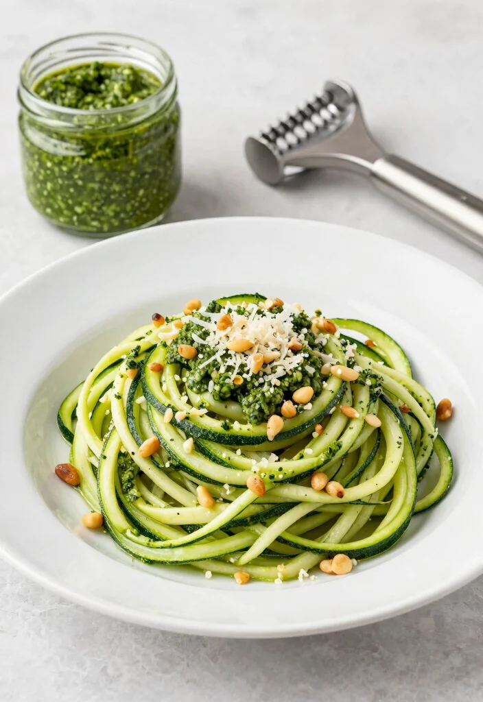 12 Easy Vegetarian Pasta Recipes for Weeknights 5. Zucchini Noodles with Pesto 0
