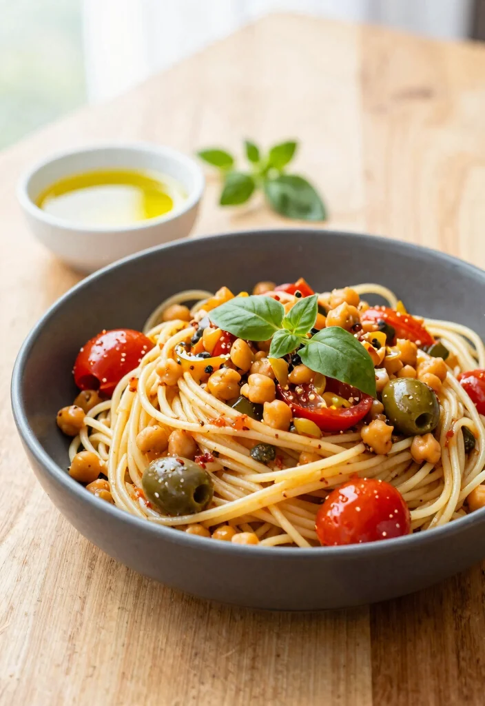 12 Easy Vegetarian Pasta Recipes for Weeknights 6. Mediterranean Pasta with Chickpeas 0