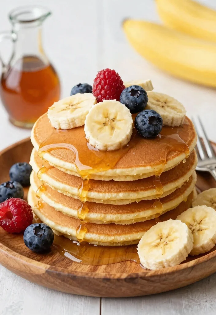 12 Healthy Banana Recipes for Everyday Eating 6. Banana Pancakes with Maple Syrup 0