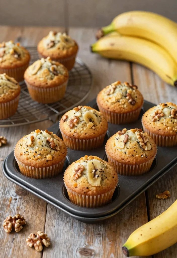 12 Healthy Banana Recipes for Everyday Eating 8. Banana Muffins with Walnuts 0