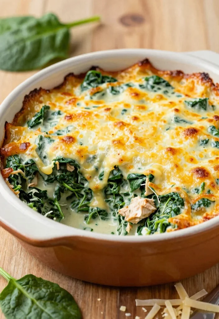 12 Healthy Chicken Casserole Recipes for Families 1. Creamy Spinach and Chicken Casserole 0