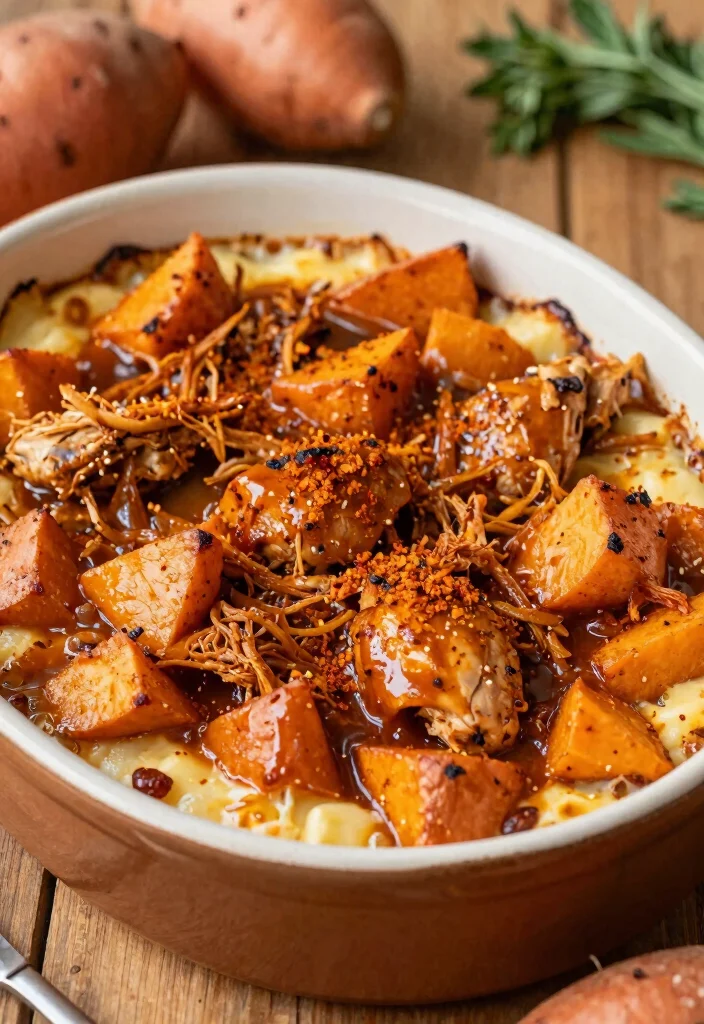 12 Healthy Chicken Casserole Recipes for Families 3. BBQ Chicken and Sweet Potato Casserole 0