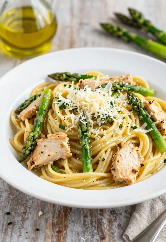 12 Healthy Chicken Pasta Recipes for Comfort 11. Chicken and Asparagus Pasta 0