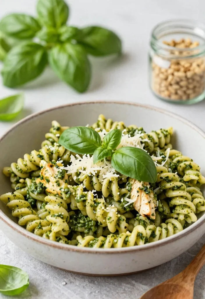 12 Healthy Chicken Pasta Recipes for Comfort 3. Pesto Chicken Pasta 0