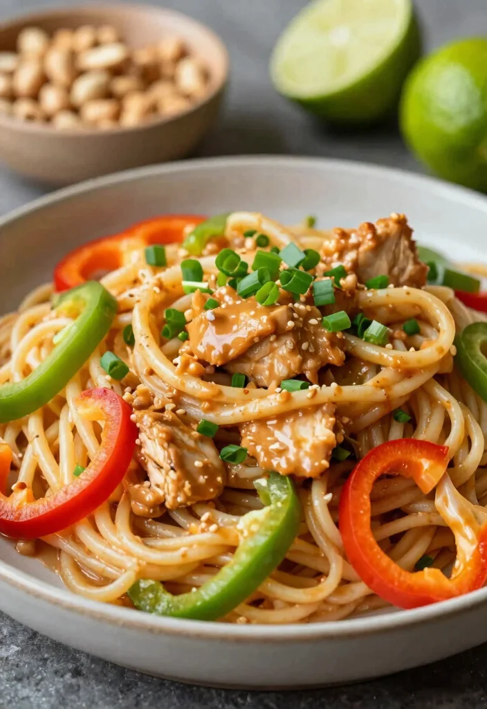12 Healthy Chicken Pasta Recipes for Comfort 7. Thai Peanut Chicken Pasta 0