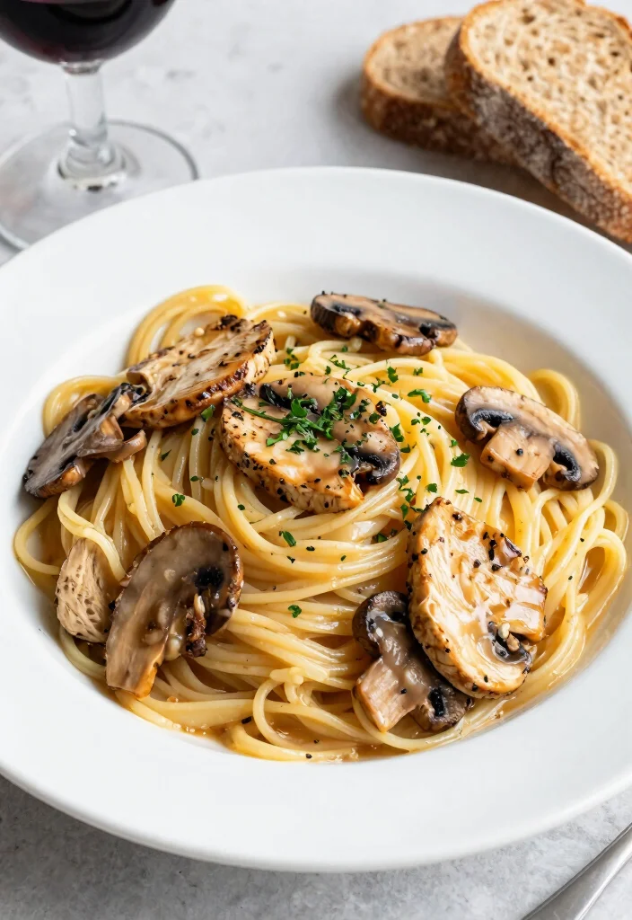 12 Healthy Chicken Pasta Recipes for Comfort 8. Chicken Marsala Pasta 0