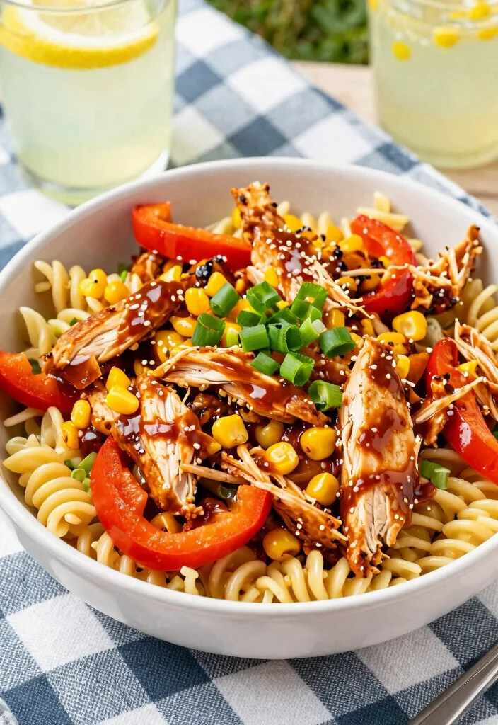 12 Healthy Chicken Pasta Recipes for Comfort 9. BBQ Chicken Pasta Salad 0