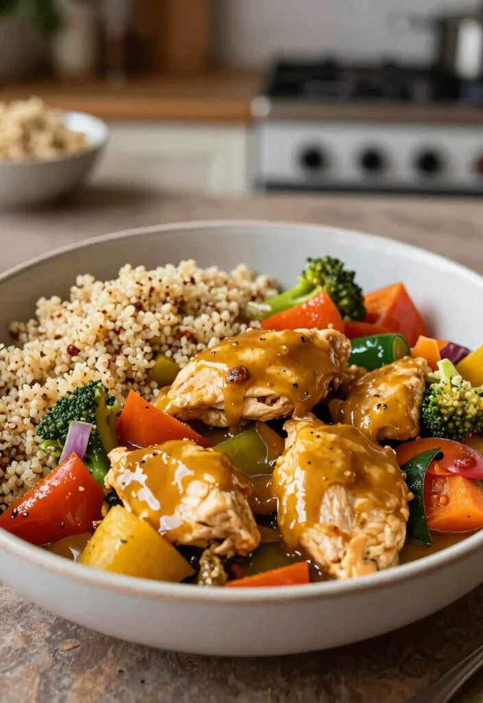 12 Healthy Crockpot Chicken Recipes for Easy Dinners 37 12 Healthy Crockpot Chicken Recipes for Easy Dinners 7. Honey Mustard Chicken and Vegetables 0