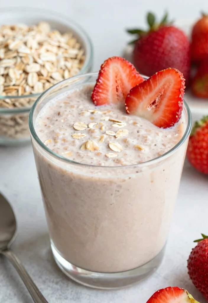 12 Healthy Fruit Smoothie Recipes for Energy 12. Strawberry Banana Oatmeal Smoothie 0