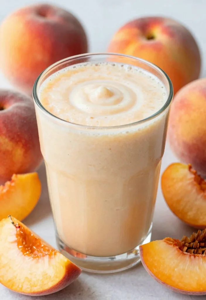 12 Healthy Fruit Smoothie Recipes for Energy 6. Peaches and Cream Smoothie 0