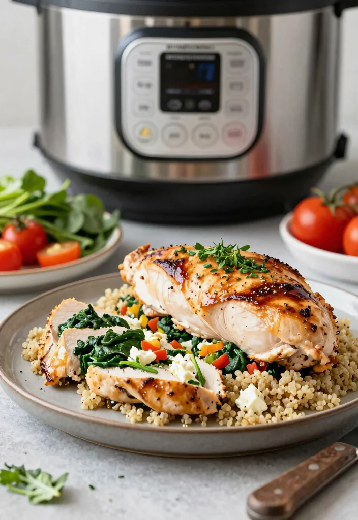 12 Healthy Instant Pot Recipes for Fast Meals 10. Instant Pot Spinach and Feta Stuffed Chicken 0