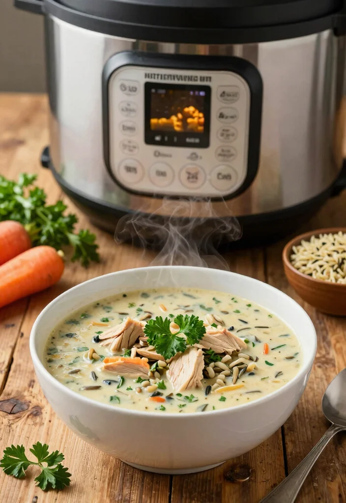 12 Healthy Instant Pot Recipes for Fast Meals 2. Creamy Instant Pot Chicken and Wild Rice Soup 0