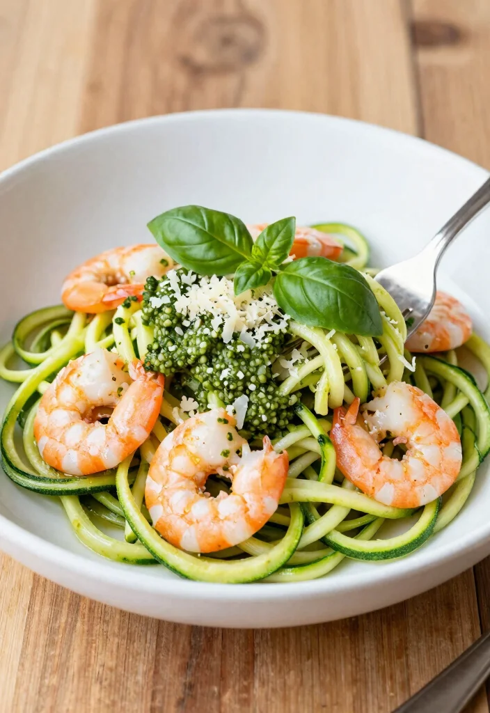 12 Healthy Keto Recipes for Clean Low Carb Eating 2. Zucchini Noodles with Pesto and Shrimp 0