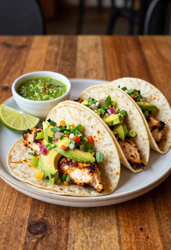 12 Healthy Mexican Recipes with Lighter Flavor 1. Grilled Chicken Tacos with Avocado Salsa 0