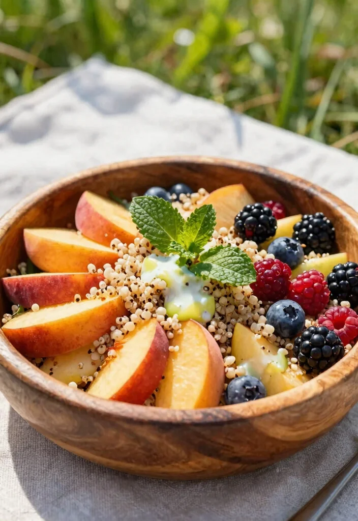 12 Healthy Peach Recipes for Light Seasonal Eating 1 12 Healthy Peach Recipes for Light Seasonal Eating 1. Peach and Berry Quinoa Salad 0