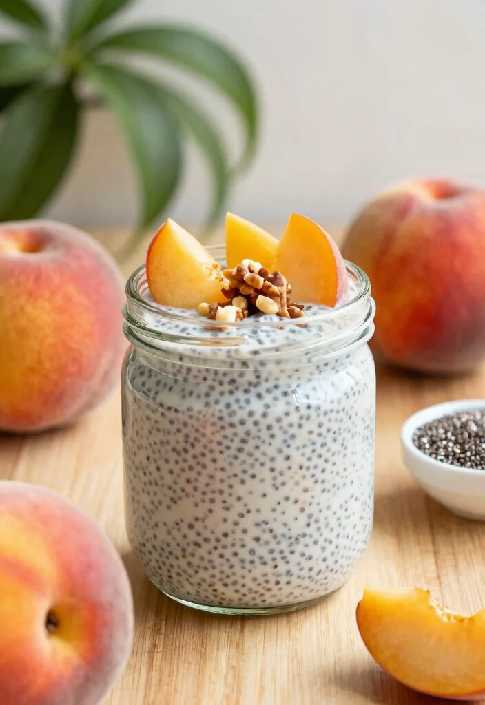 12 Healthy Peach Recipes for Light Seasonal Eating 23 12 Healthy Peach Recipes for Light Seasonal Eating 3. Peach Chia Seed Pudding 0