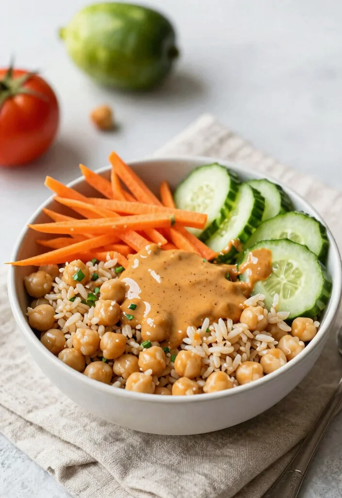 12 Healthy Protein Recipes for Strong Meals 5. Spicy Peanut Butter and Chickpea Buddha Bowl 0