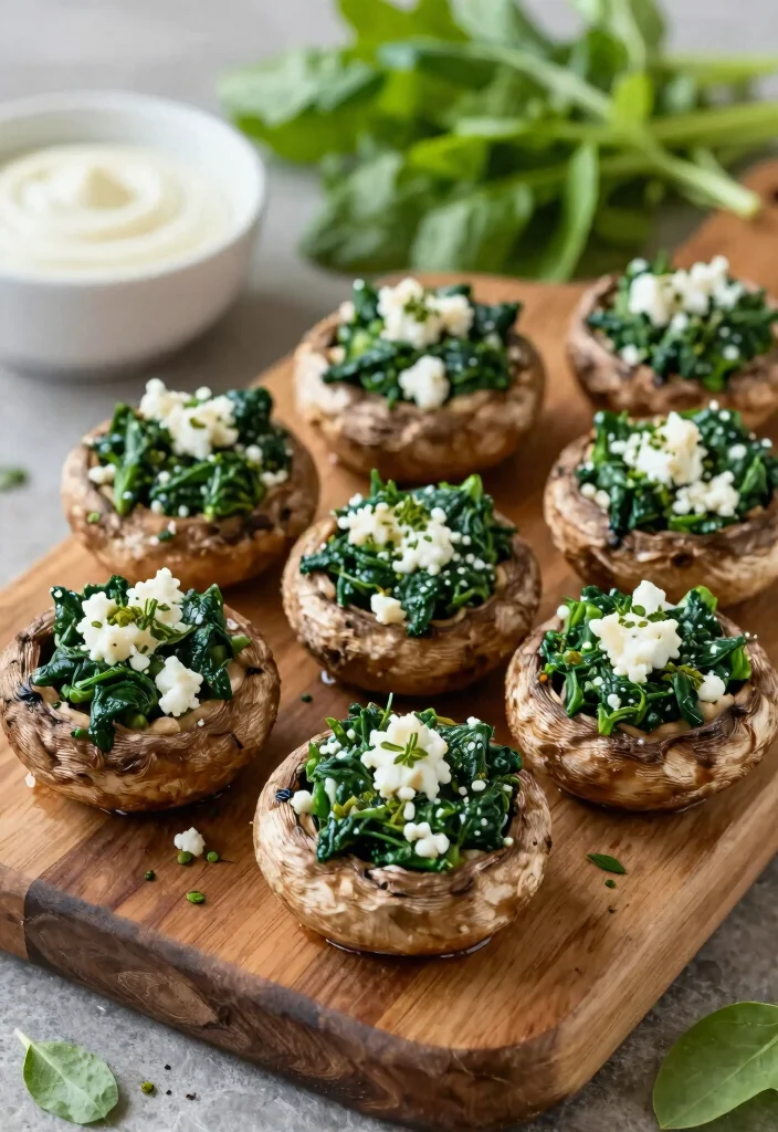 12 Healthy Protein Recipes for Strong Meals 9. Spinach and Feta Stuffed Portobello Mushrooms 0