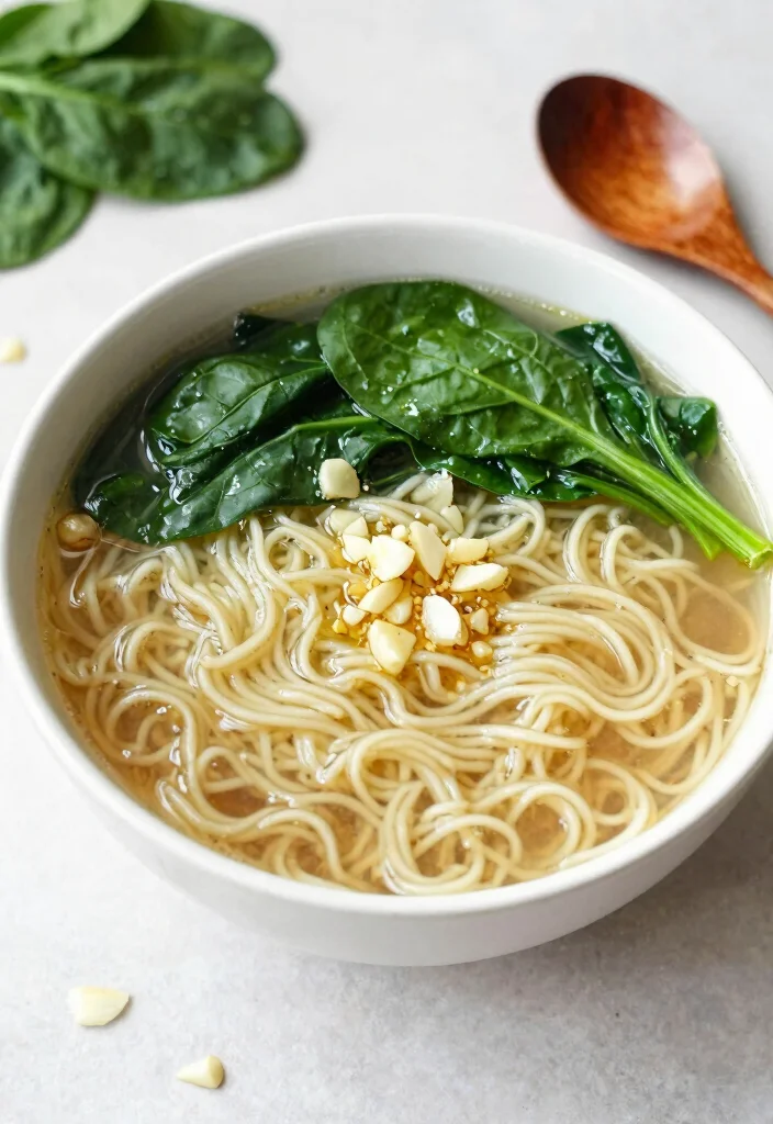 12 Healthy Ramen Noodle Recipes for Lighter Bowls 3. Garlic Spinach Ramen 0