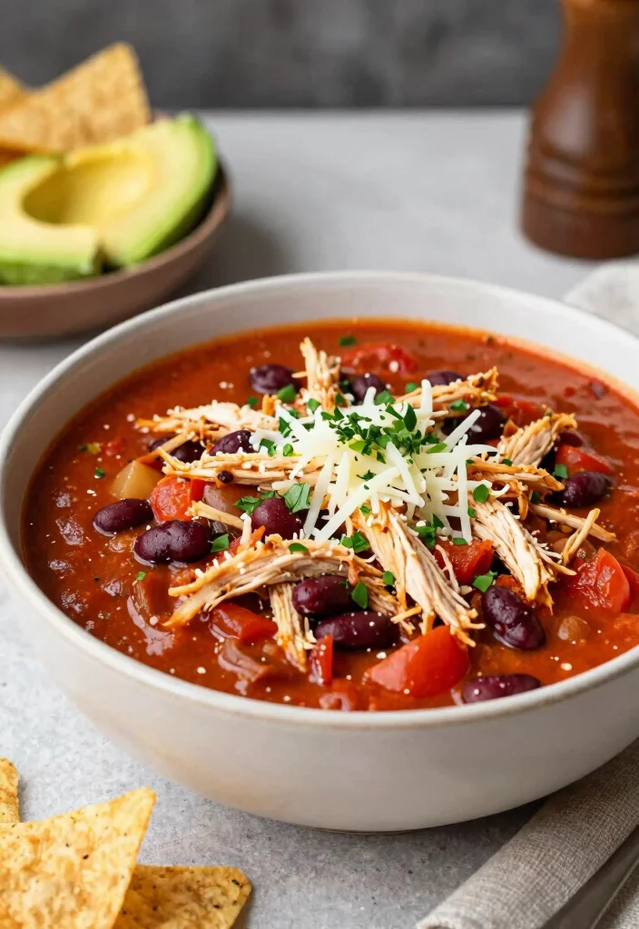 12 Healthy Shredded Chicken Recipes for Meal Prep 11. Shredded Chicken Chili 0