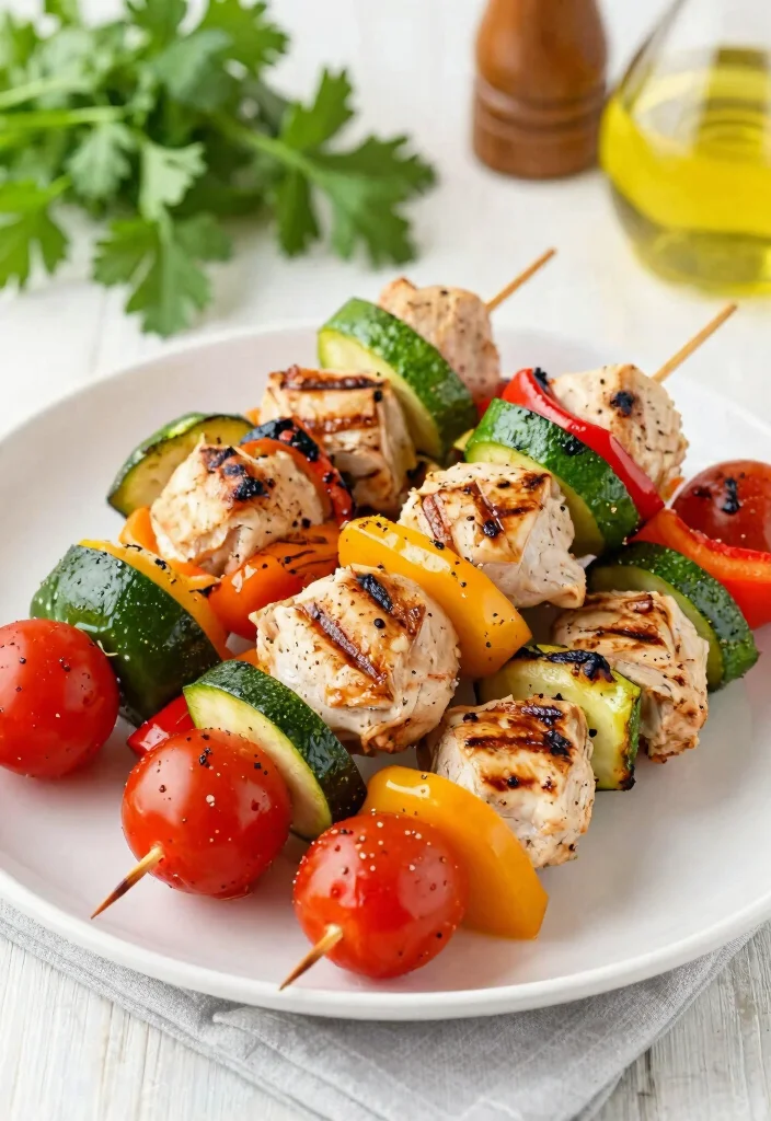 12 Healthy Shredded Chicken Recipes for Meal Prep 12. Italian Chicken and Vegetable Skewers 0