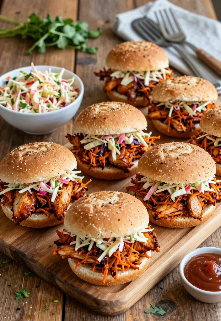 12 Healthy Shredded Chicken Recipes for Meal Prep 3. BBQ Shredded Chicken Sandwiches 0