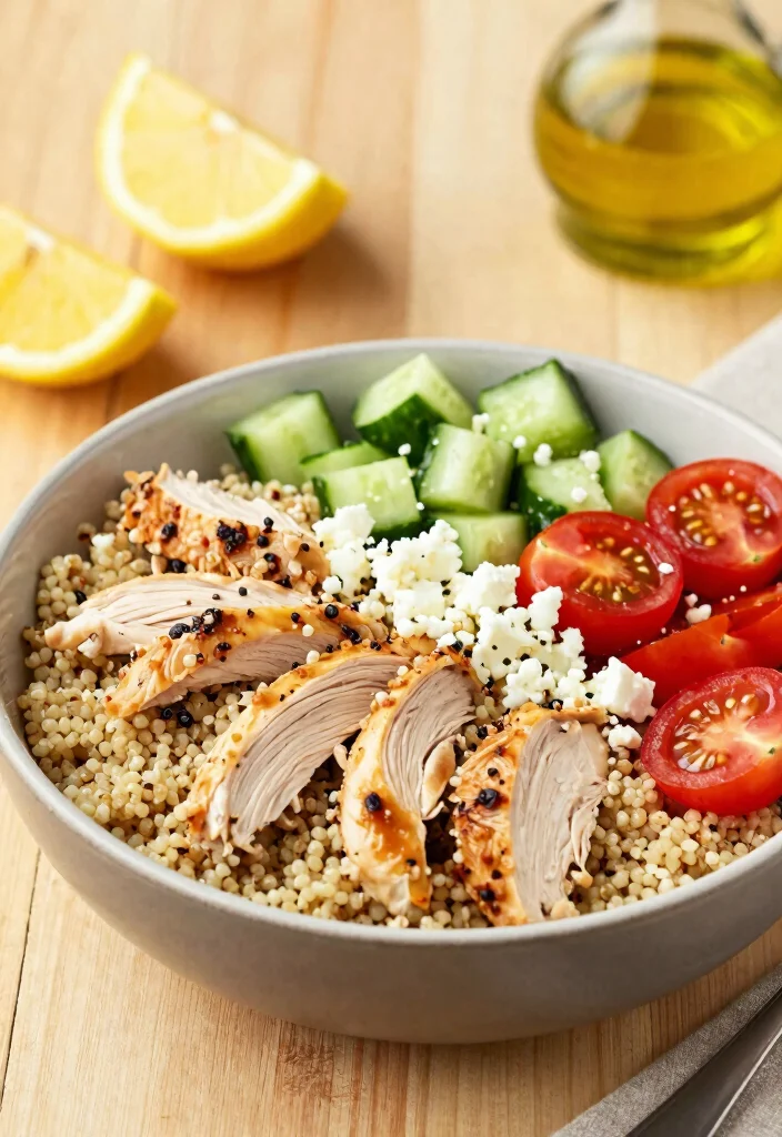 12 Healthy Shredded Chicken Recipes for Meal Prep 5. Mediterranean Chicken Quinoa Bowls 0