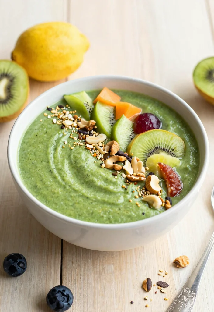12 Healthy Smoothie Recipes for Daily Fuel 62 12 Healthy Smoothie Recipes for Daily Fuel 12. Green Protein Smoothie Bowl 0