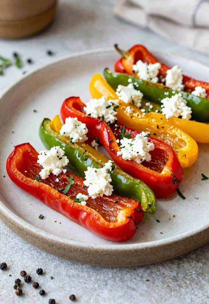12 Healthy Snack Recipes for Smart Bites 61 12 Healthy Snack Recipes for Smart Bites 11. Roasted Bell Pepper Strips with Feta 0 1