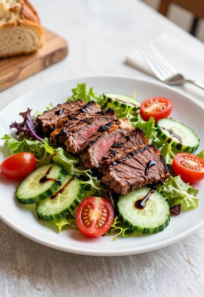 12 Healthy Steak Recipes for Lean Protein Meals 6. Steak Salad with Balsamic Vinaigrette 0 1