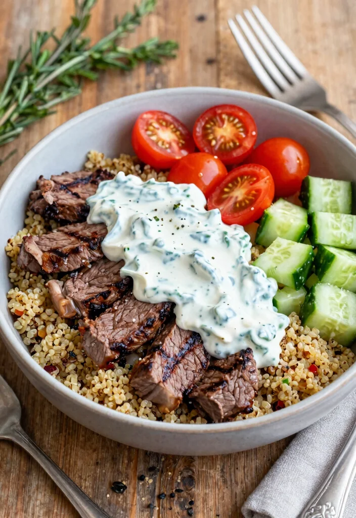 12 Healthy Steak Recipes for Lean Protein Meals 9. Mediterranean Steak Bowl 0 1