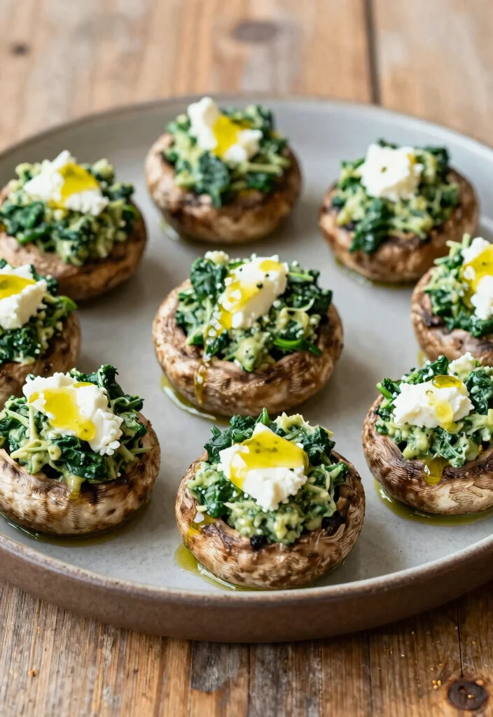 12 Healthy Vegetarian Dinner Recipes for Clean Eating 10. Spinach and Feta Stuffed Portobello Mushrooms 0