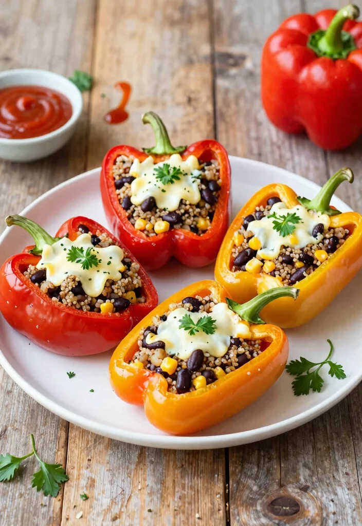 12 Healthy Vegetarian Recipes for Balanced Eating 51 12 Healthy Vegetarian Recipes for Balanced Eating 11. Stuffed Bell Peppers 0