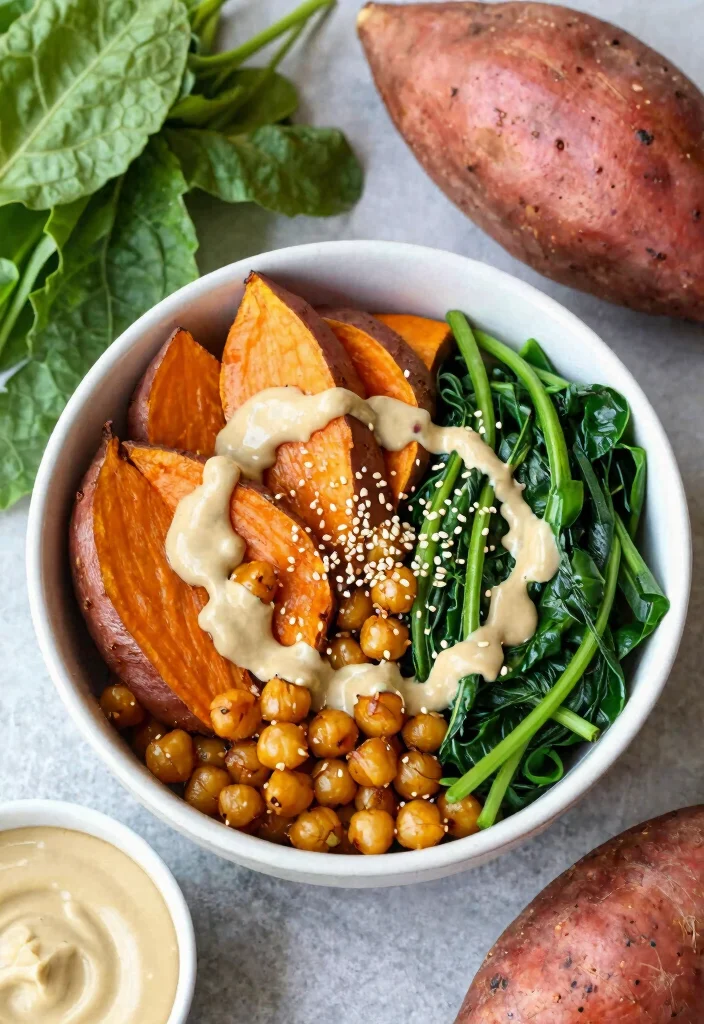 12 Healthy Vegetarian Recipes for Balanced Eating 23 12 Healthy Vegetarian Recipes for Balanced Eating 3. Sweet Potato and Chickpea Buddha Bowl 0