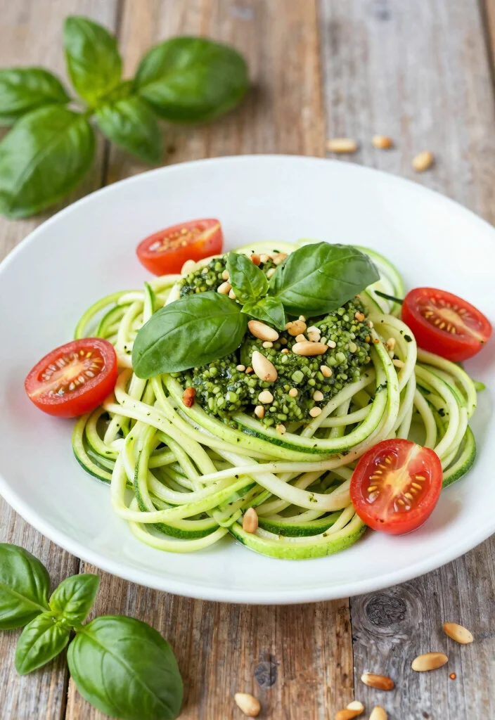 12 Healthy Vegetarian Recipes for Balanced Eating 27 12 Healthy Vegetarian Recipes for Balanced Eating 7. Zucchini Noodles with Pesto 0