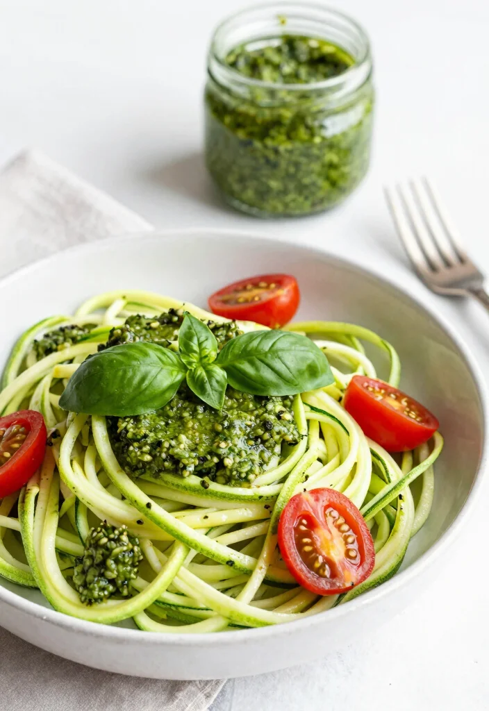 12 Healthy Vegetarian Recipes for Balanced Living 38 12 Healthy Vegetarian Recipes for Balanced Living 8. Zucchini Noodles with Pesto 0