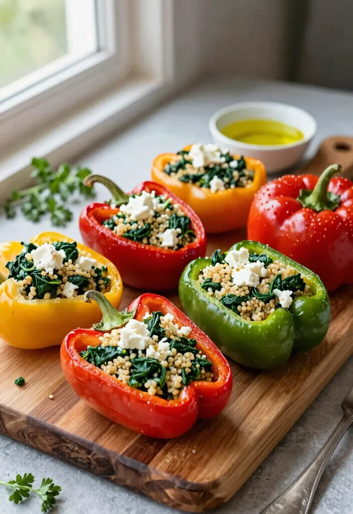 12 Healthy Vegetarian Recipes for Everyday Meals 48 12 Healthy Vegetarian Recipes for Everyday Meals 8. Spinach and Feta Stuffed Peppers 0