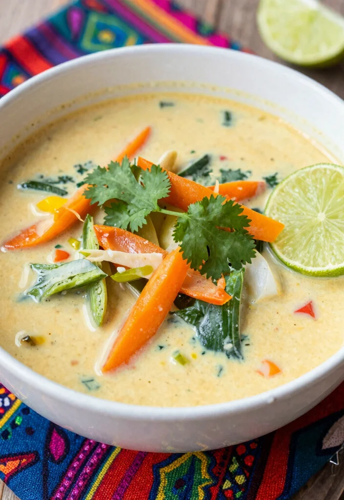 12 Hearty Vegetarian Soup Recipes for Cozy Bowls 27 12 Hearty Vegetarian Soup Recipes for Cozy Bowls 7. Thai Coconut Vegetable Soup 0